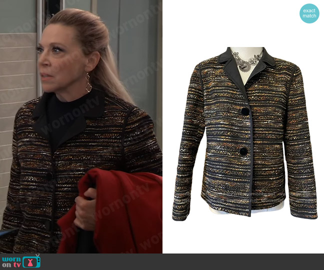 Lafayette 148 NY Tweed Jacket worn by Liesl Obrecht (Kathleen Gati) on General Hospital