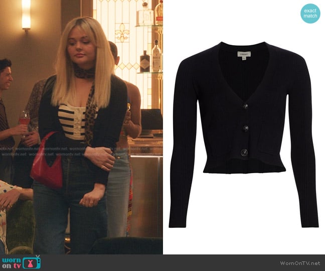 L'Agence Hazel Cropped Cardigan worn by Audrey Hope (Emily Alyn Lind) on Gossip Girl