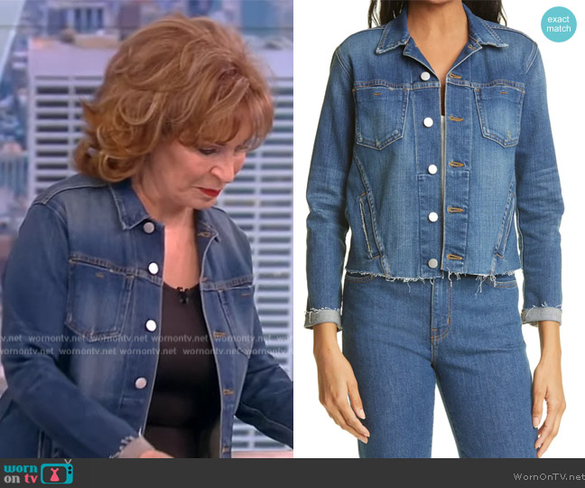 L'Agence Janelle Raw Cut Slim Denim Jacket worn by Joy Behar on The View