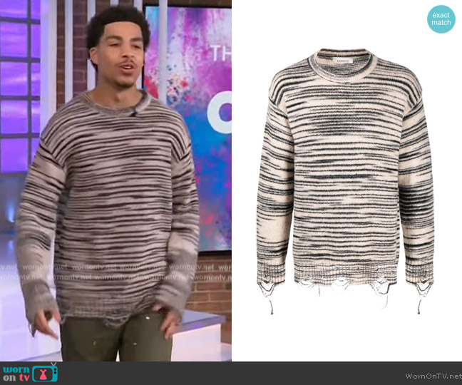 Laneus Striped Sweater worn by Marcus Scribner on The Kelly Clarkson Show