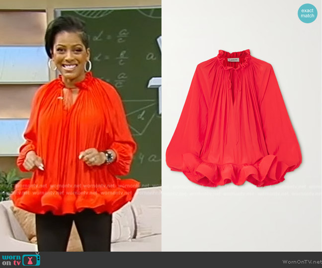 Lanvin Ruffled Gathered Blouse worn by Tamron Hall on Tamron Hall Show