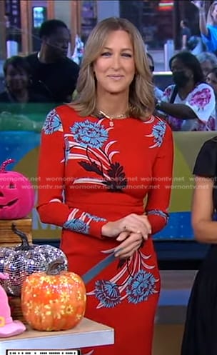 Lara’s red floral dress on Good Morning America