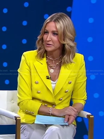 Lara’s yellow double breasted blazer on Good Morning America