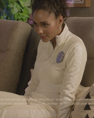 Layla’s white track jacket on All American