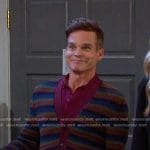 Leo's multicolor striped cardigan on Days of our Lives