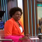 Leslie Jones’s pink and orange suit on CBS Mornings
