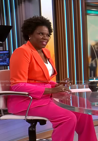 Leslie Jones’s pink and orange suit on CBS Mornings