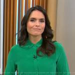 Lilia Luciano’s green button down shirt on CBS Mornings