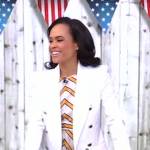 Linsey Davis’s white double breasted blazer on Good Morning America