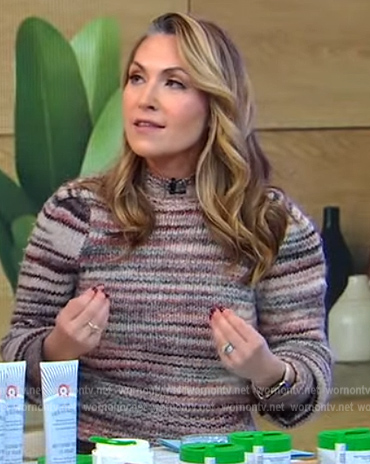 Lori Bergamotto’s stripe marled sweater on Good Morning America
