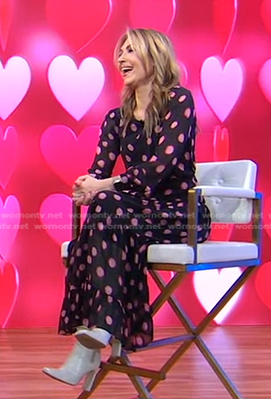 Lori’s black and pink polka dot dress on Good Morning America