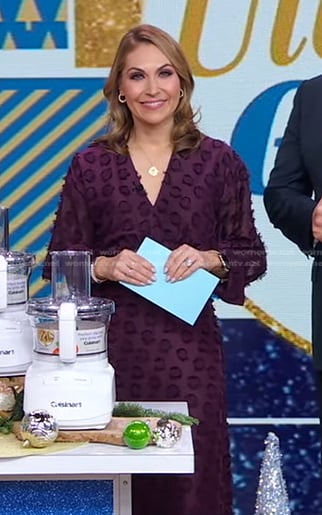 Lori’s purple dotted mesh dress on Good Morning America