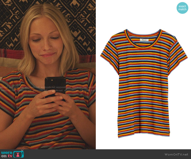Madewell Stockport Stripe Perfect Vintage T-Shirt worn by Kate Keller (Tavi Gevinson) on Gossip Girl