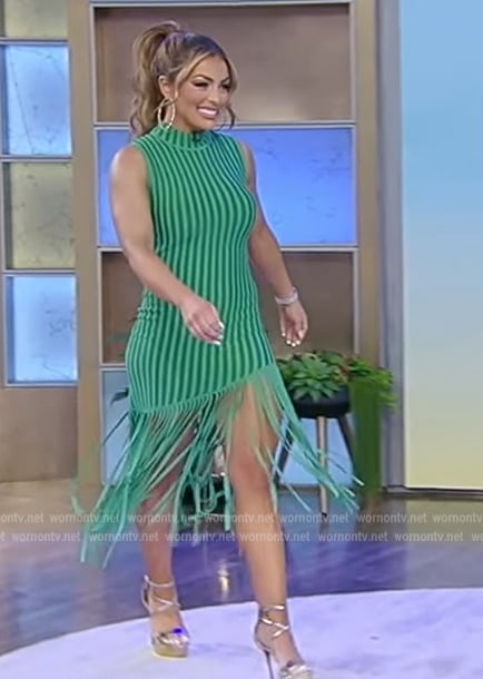 Mandy Rose’s green fringe dress on Tamron Hall Show