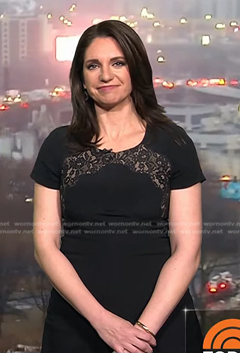 WornOnTV: Maria’s black lace inset dress on Today | Maria Larosa ...