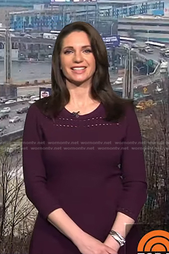 WornOnTV: Maria’s purple pointelle dress on Today | Maria Larosa ...