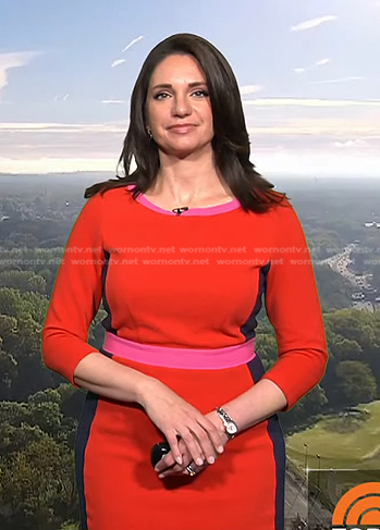 WornOnTV: Maria’s red colorblock dress on Today | Maria Larosa ...