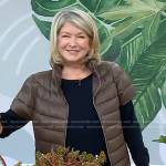 Martha Stewart’s brown short sleeve puffer jacket on Today