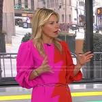 Meredith Sinclair’s pink and red two-tone dress on Today