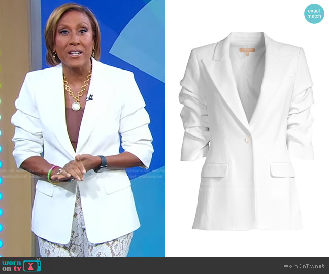 Michael Kors Collection Crushed Sleeve Blazer worn by Robin Roberts on Good Morning America