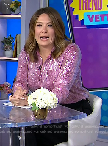 Michelle Collin's pink sequin blouse on Today