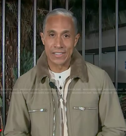 Miguel Almaguer’s shearling collar jacket on Today