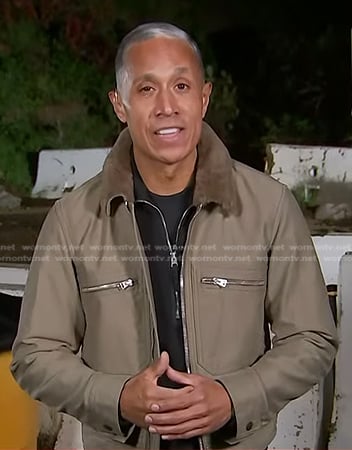 Miguel Almaguer’s shearling collar jacket on Today