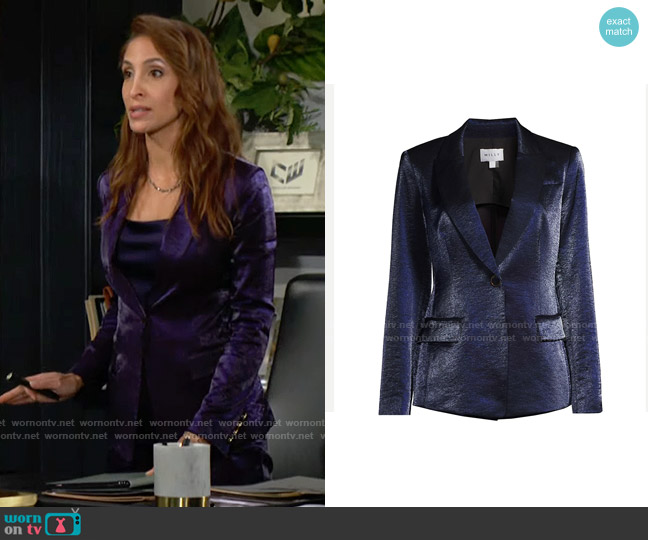 Milly Avery Glaze Blazer in Midnight worn by Lily Winters (Christel Khalil) on The Young and the Restless