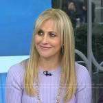 Emily Giffin’s purple ribbed peplum sweater on Today