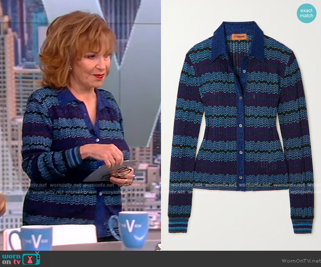 Missoni Striped ribbed jacquard-knit shirt worn by Joy Behar on The View