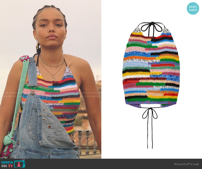 Zoya’s multicolor crochet halter top on Gossip Girl