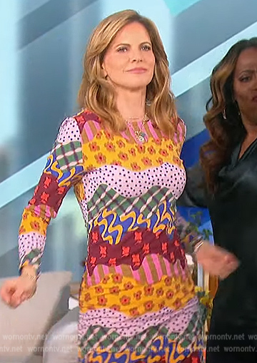 Natalie's patchwork print dress on The Talk