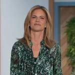 Natalie’s green snake print metallic blouse on The Talk