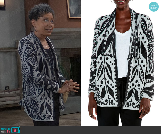 Nic + Zoe Here & There Cardigan worn by Stella Henry (Vernee Watson) on General Hospital