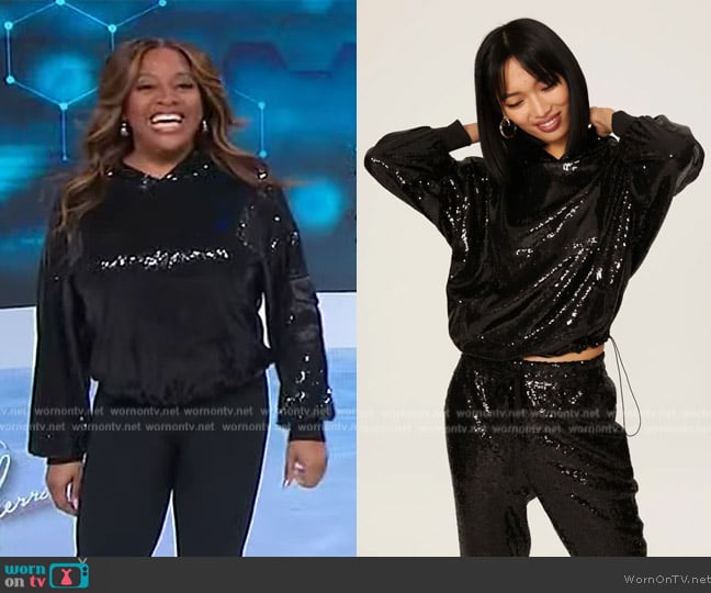 Nicole Miller Stretch Sequin Hoodie worn by Sherri Shepherd on Sherri