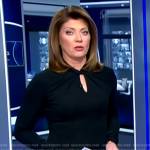 Norah’s black keyhole dress on CBS Evening News