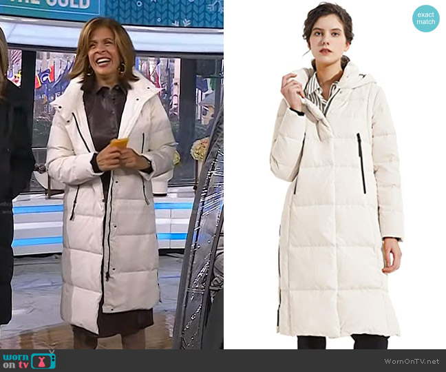 Orolay Knee Length Thickened Down Jacket worn by Hoda Kotb on Today