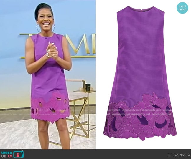 Oscar de la Renta Guipure-lace trim shift Dress worn by Tamron Hall on Tamron Hall Show