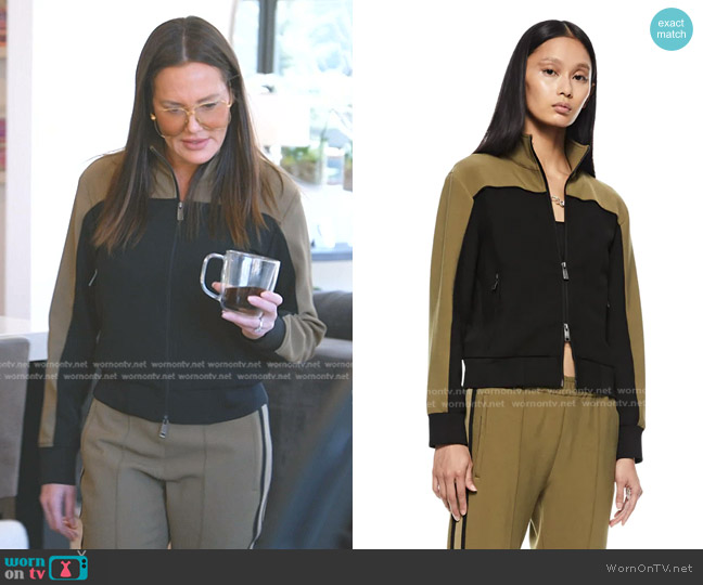 On This Day colorblocked Track Jacket worn by Meredith Marks on The Real Housewives of Salt Lake City