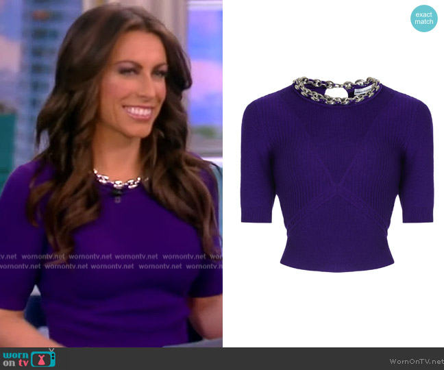 Paco Rabanne Chain-Detailed Wool Top worn by Alyssa Farah Griffin on The View