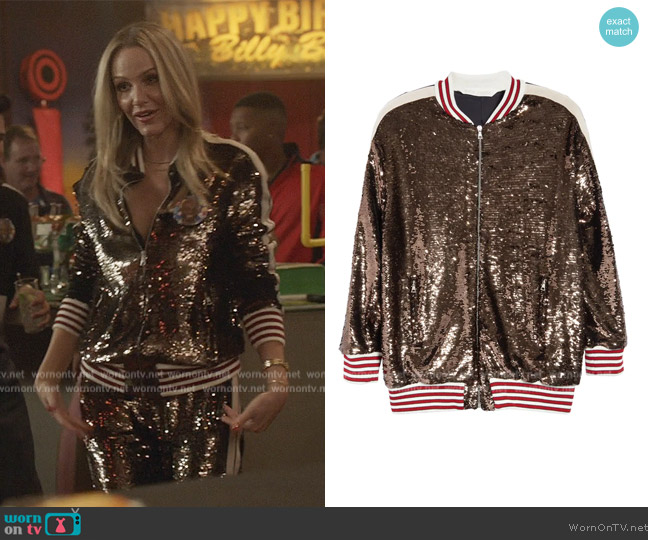 Palm Angels Sequin Track Jacket worn by Laura Baker (Monet Mazur) on All American