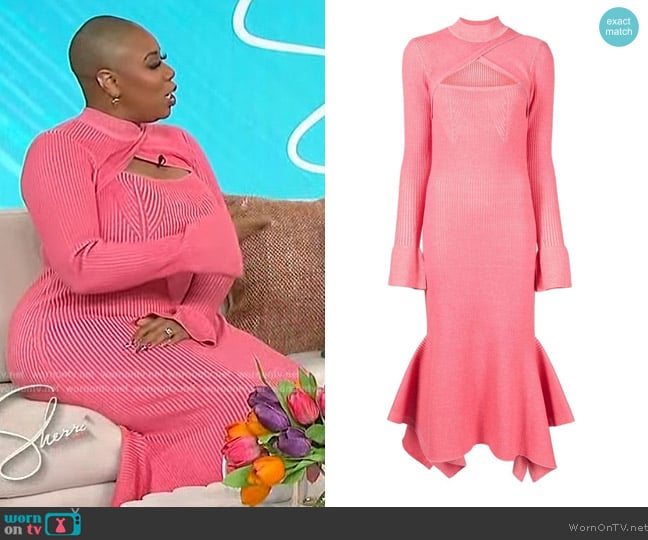 WornOnTV: Symone D. Sanders’s pink cutout ribbed dress on Sherri ...