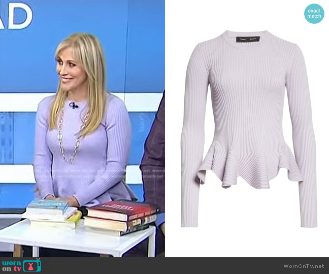 Proenza Schouler Peplum Fluted Rib Sweater worn by Emily Giffin on Today