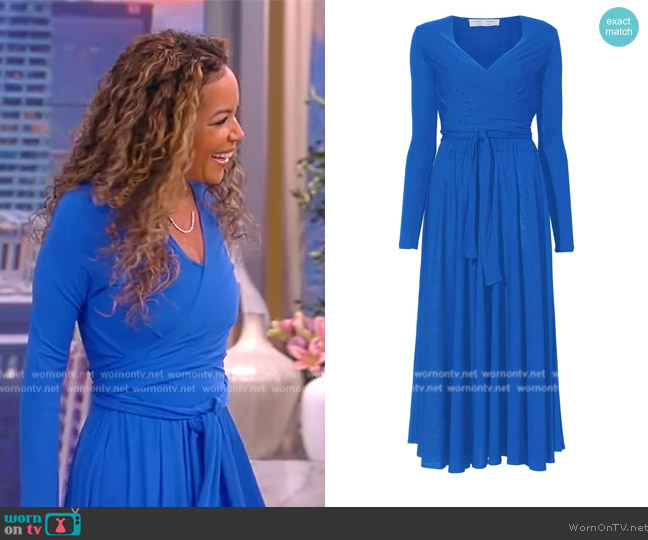 Proenza Schouler Long-Sleeved Crepe Wrap Dress worn by Sunny Hostin on The View