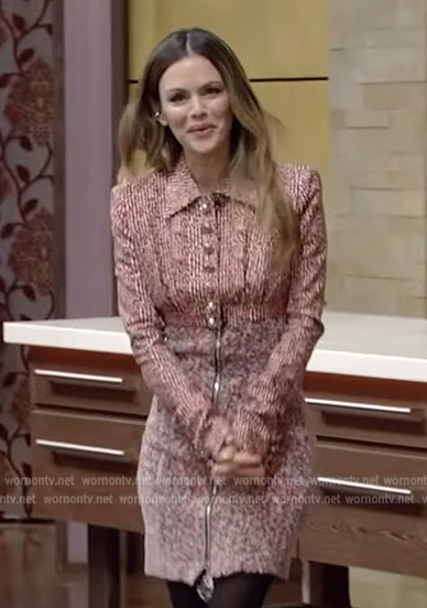 Rachel Bilson's red tweed dress on Live with Kelly and Ryan