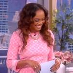 Rachel Lindsay’s pink geometric print dress on The View