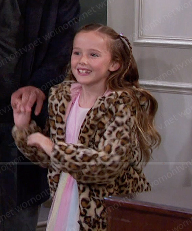 Rachel’s rainbow dress and leopard jacket on Days of our Lives