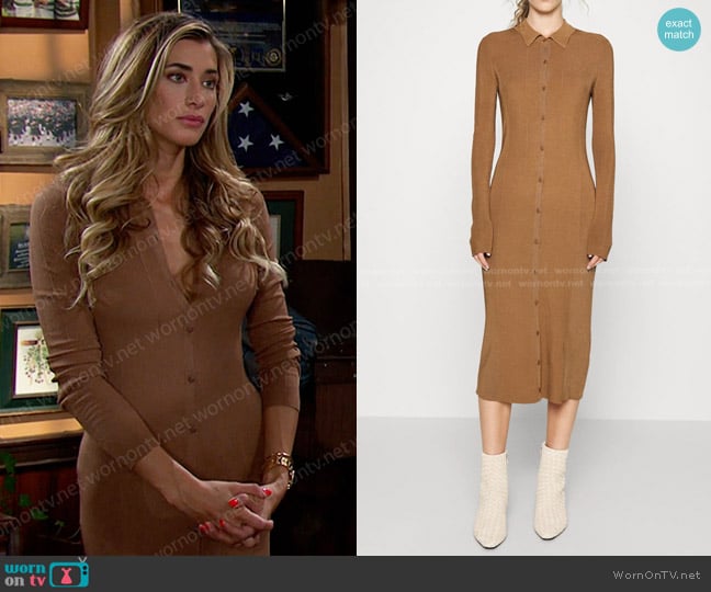 Rag & Bone Button Down Midi Dress worn by Sloan Peterson (Jessica Serfaty) on Days of our Lives