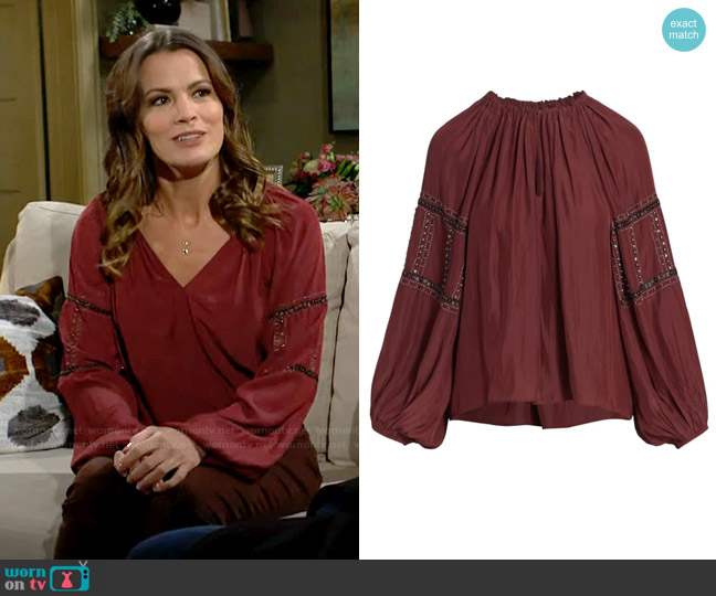 Ramy Brook Sally Blouse worn by Chelsea Lawson (Melissa Claire Egan) on The Young and the Restless