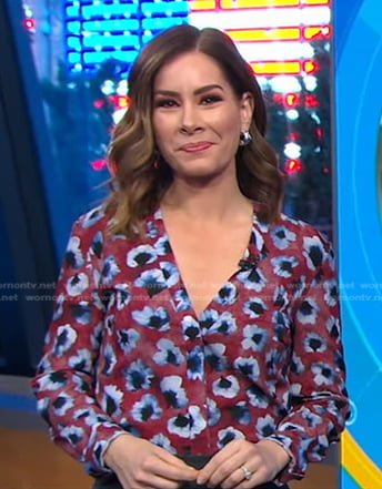 Rebecca’s red floral blouse on Good Morning America